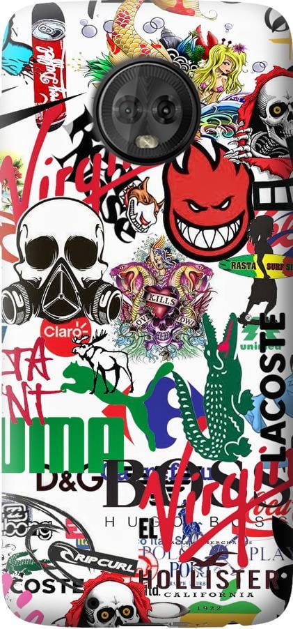 Чехол на Motorola Moto G6 Many different logos (4022u-982-42517)