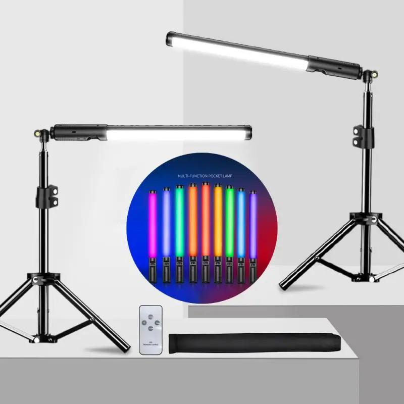 Світлодіодна лампа RGB Light Stick на стійці 2,1 м з пультом для селфі та фото-відео зйомки (17707826) - фото 2