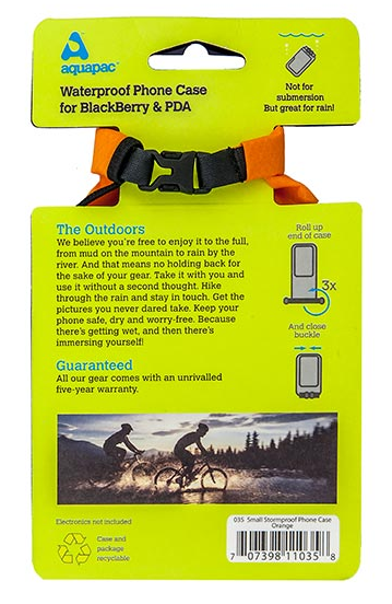 Чехол водонепроницаемый AQUAPAC 035 Small Stormproof Phone Case Оранжевый - фото 6