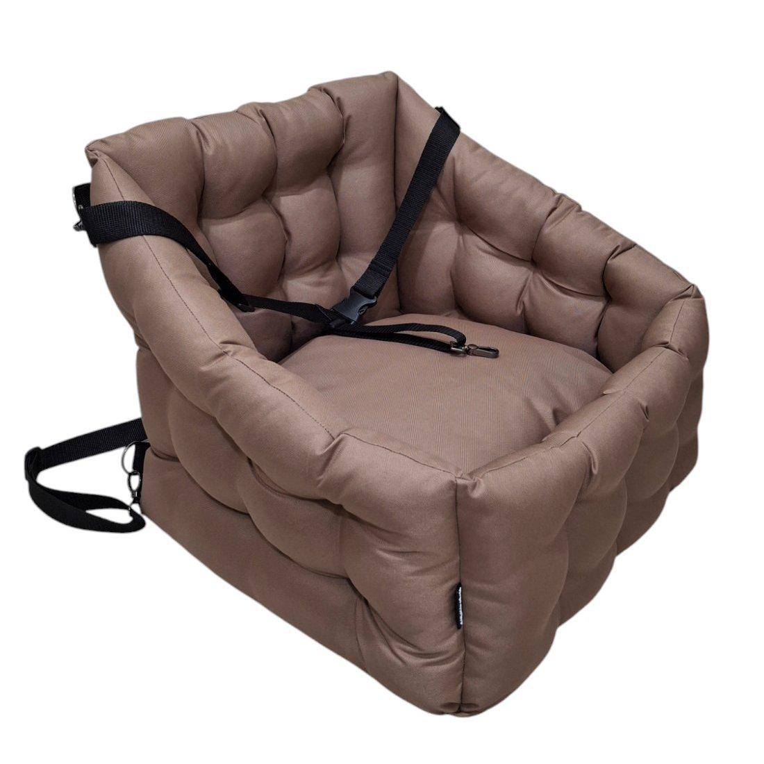 Крісло автомобільне для собак Huge and Tiny зі знімними ременями Waterproof Oxford 50x45 см Карамельний - фото 2 Крісло автомобільне для собак Huge and Tiny зі знімними ременями Waterproof Oxford 50x45 см Карамельний - фото 2