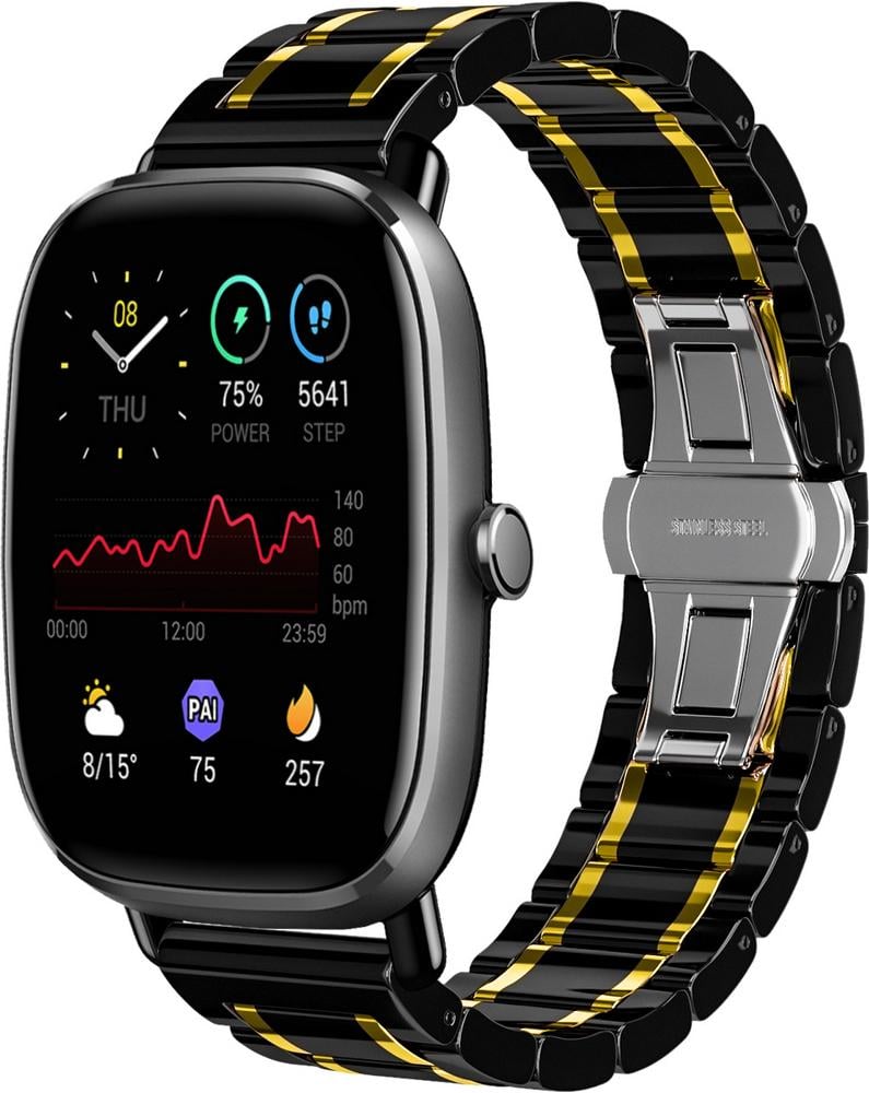 Ремешок керамический Ceramo для Amazfit GTS 2 mini Black/Gold (28739-02) Ремешок керамический Ceramo для Amazfit GTS 2 mini Black/Gold (28739-02)