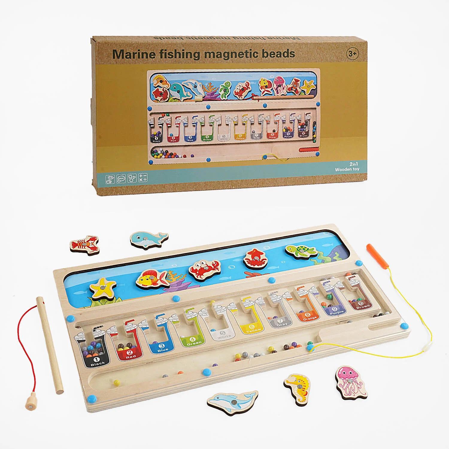 Дерев'яна магнітна гра ТехноК C 65612 28 магнітна рибалка/сортер (157994)