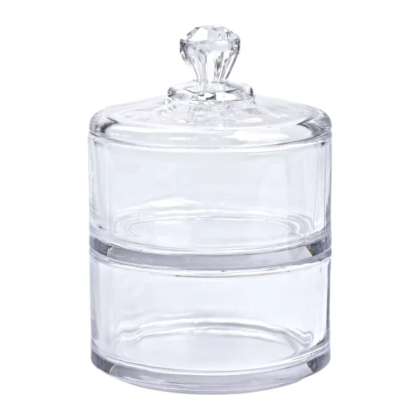 Конфетница двухуровневая с крышкой из толстого стекла Прозрачный (HP-YH-23) - фото 2 Конфетница двухуровневая с крышкой из толстого стекла Прозрачный (HP-YH-23) - фото 2