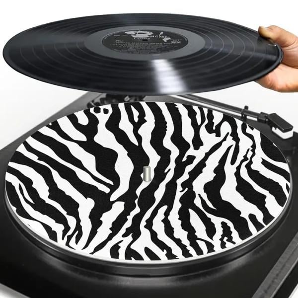 Слипмат для пластинок из войлока и принтом Зебра