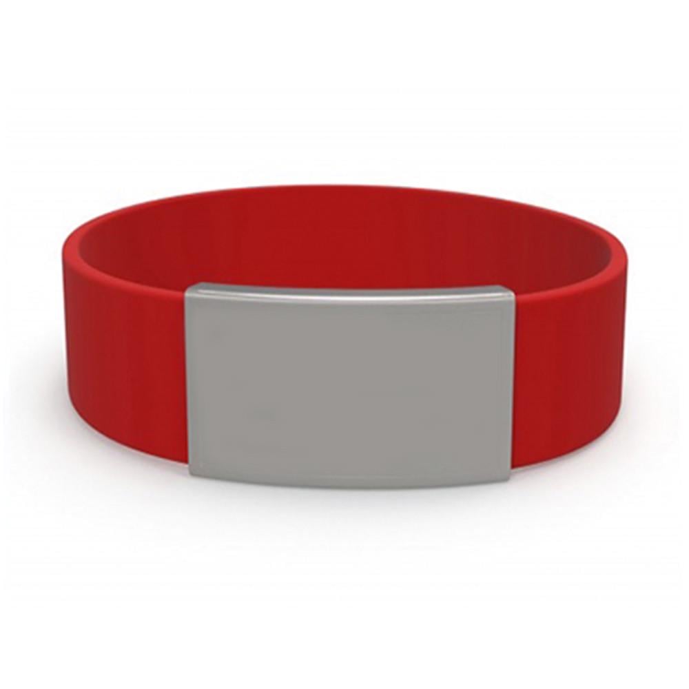 Браслет ID силиконовый с гравировкой М Красный (БКМ 1)