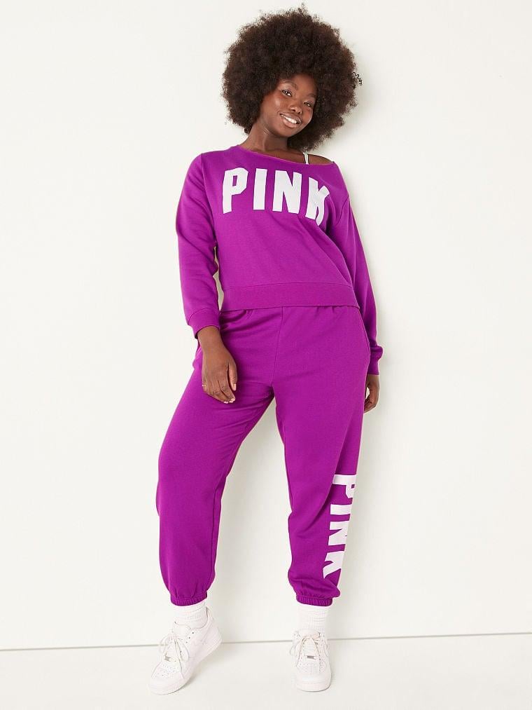 Світшот Victoria's Secret "PINK" Fleece Cropped Sweatshirt S Фуксія (1968646204) - фото 3