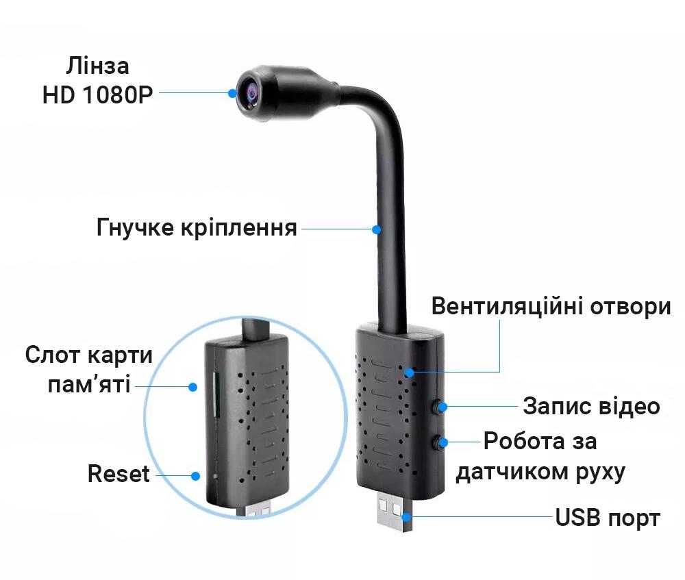 ᐉ USB мини камера на гибкой ножке Jianshu U11