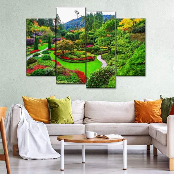 Модульная картина KIL Art Садовый центр из четырех частей 129x90 см (M4_L_157)