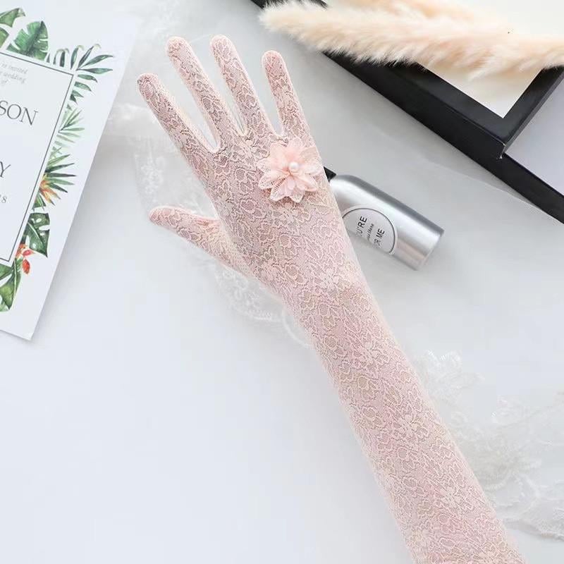 Перчатки женские длинные COOL S Розовый (04498)