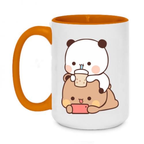 Чашка керамическая двухцветная Сhilling Bubu and Dudu 420 мл Оранжевый (15760550-9-193866)