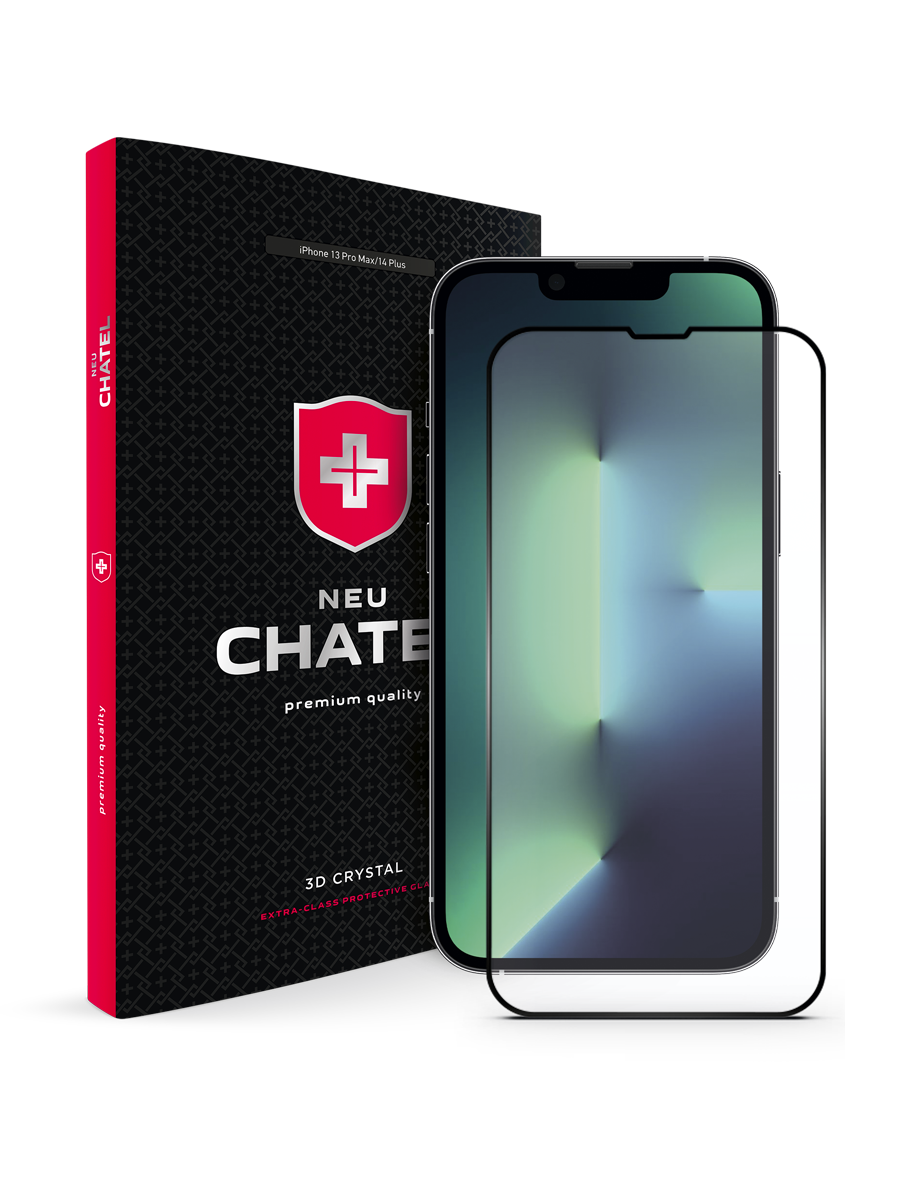 Захисне скло NEU Chatel Corning Gorilla Glass with mesh for iPhone 13 Pro Max/14 Plus Front Black