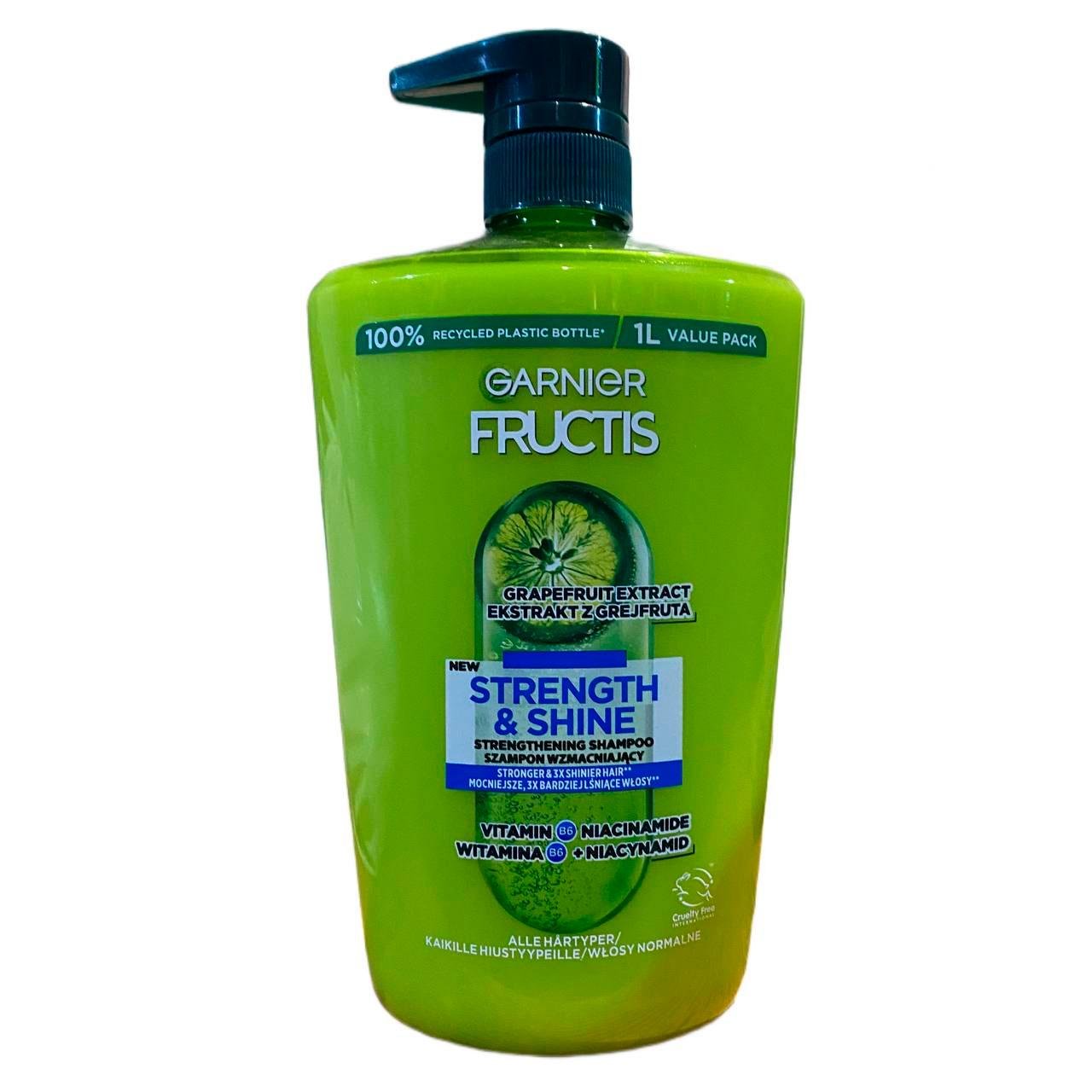 Шампунь для всіх типів волосся Garnier Fructis Strength & Shine зміцнюючий 1 л (15162284)