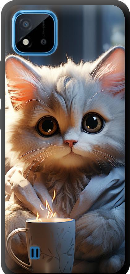 Чехол на Realme C20A White cat (5646b-2416-42517)