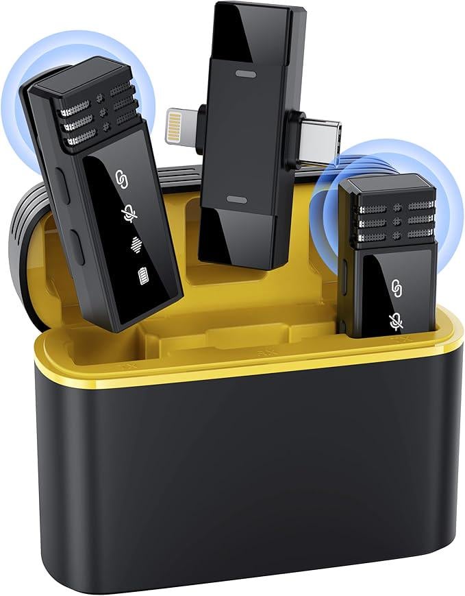 Микрофоны беспроводные Qhot Bluetooth (iOS&USB-C/2Mic M1) Микрофоны беспроводные Qhot Bluetooth (iOS&USB-C/2Mic M1)