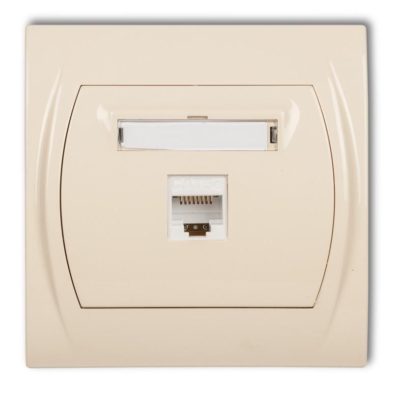 Розетка компьютерная Karlik Logo RJ45 cat 5E Бежевый (1LGK-1) Розетка компьютерная Karlik Logo RJ45 cat 5E Бежевый (1LGK-1)