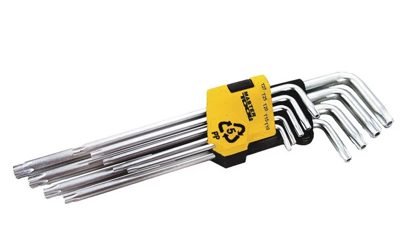 Ключи TORX Mastertool набор 9 шт. CrV длинные Т10-Т50 90-227 мм (75-0961)