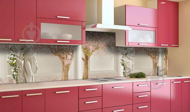 Наклейка виниловая кухонный фартук  Zatarga  "Сакуры и Скульптуры"  600х3000 мм