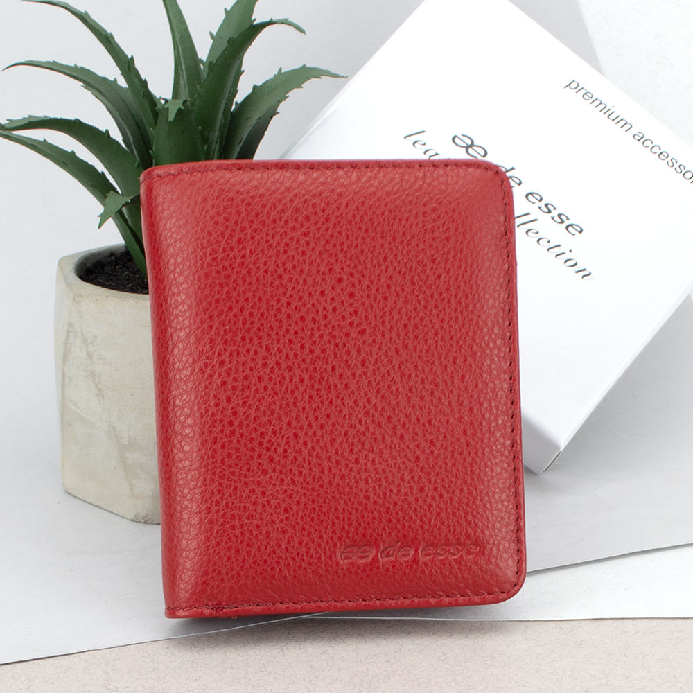 Кошелек женский кожаный маленький DE ESSE LC89011-F9905 Красный (2052504423)