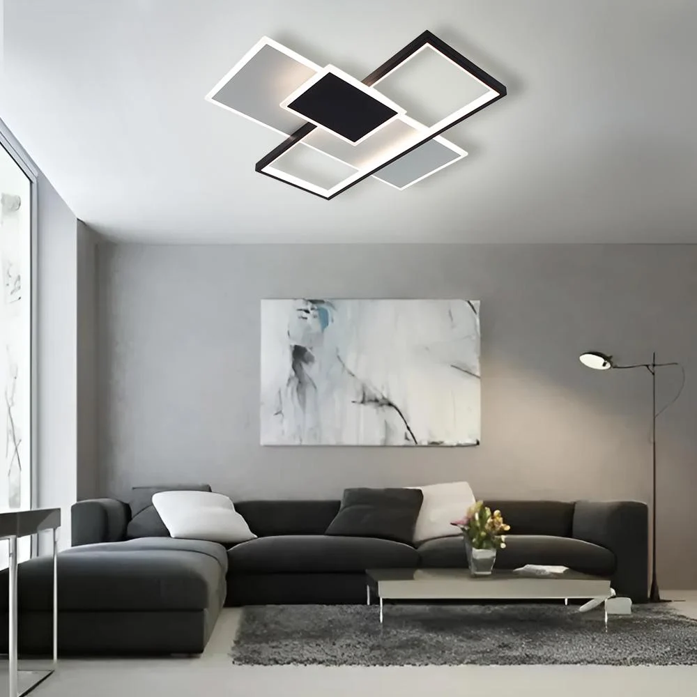 Люстра ESLLSE LAMPARAS 3L с пультом 90 Вт 500x500x61 мм Черно-белый (10559) - фото 5