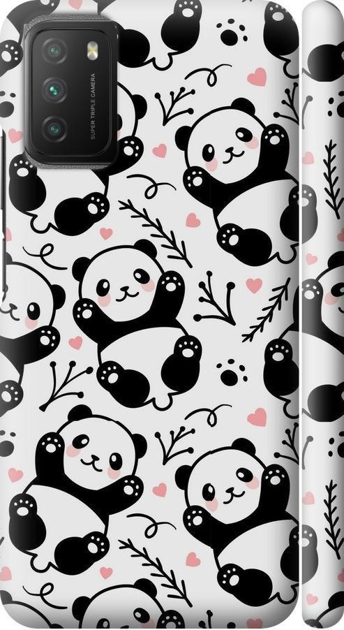 Чехол на Xiaomi Poco M3 Панды (4318m-2200-42517)