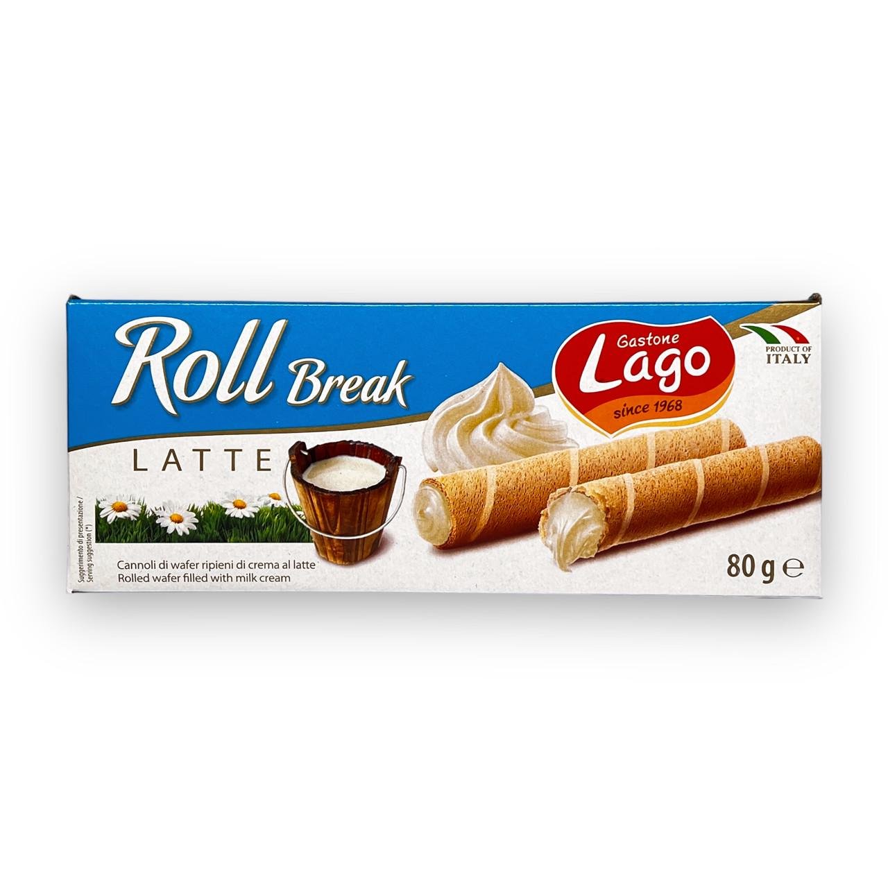 Вафельные трубочки LAGO Roll break latte с молочным кремом 80 г (1891304619)