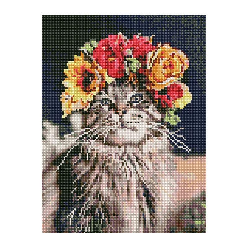 Алмазная мозаика Rainbow Art Киса с виночком 40х30 см (EJ1381)