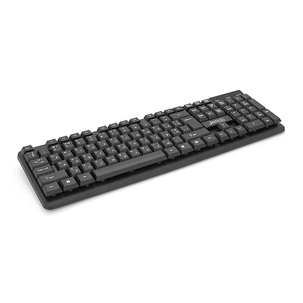 Клавіатура USB JEDEL K19 Eng/Укр/Рус 104к Q20 довжина кабелю 170 см 450х150х30 мм Black (28279)