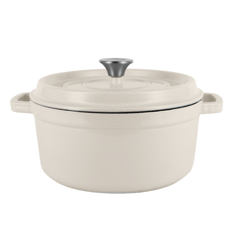 Каструля чавунна Vintage Cuisine Retro емальована 26 см Кремовий