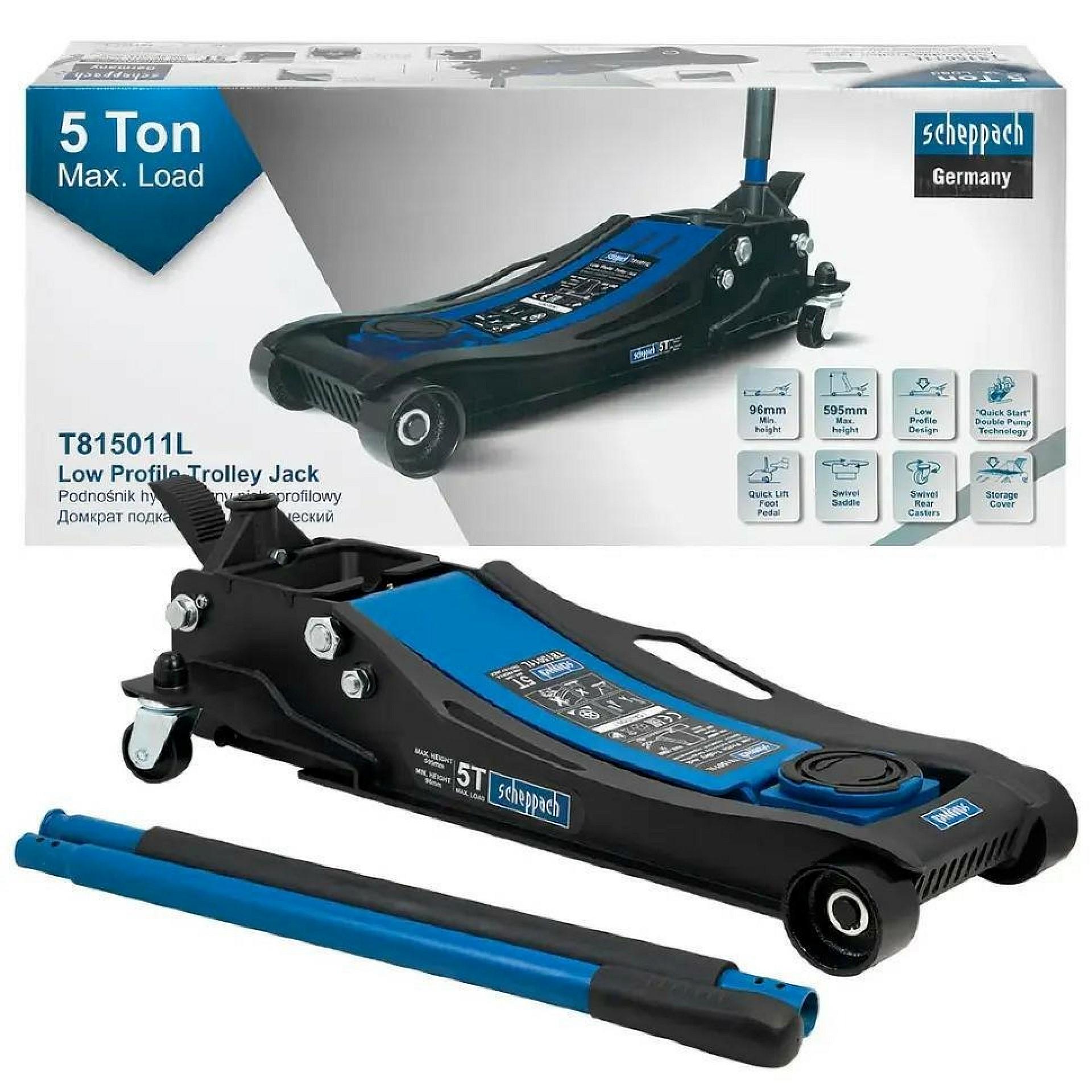 Домкрат низкопрофильный Scheppach SCH-T815011L подкатной с педалью 5 т 96-595 мм (SCH-T815011L) Домкрат низкопрофильный Scheppach SCH-T815011L подкатной с педалью 5 т 96-595 мм (SCH-T815011L)
