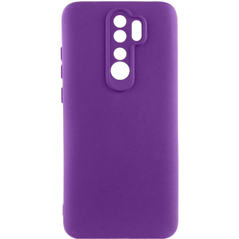 Противоударный чехол TPU GETMAN Liquid Silk Full Camera для Xiaomi Redmi Note 8 Pro Фиолетовый/Purple