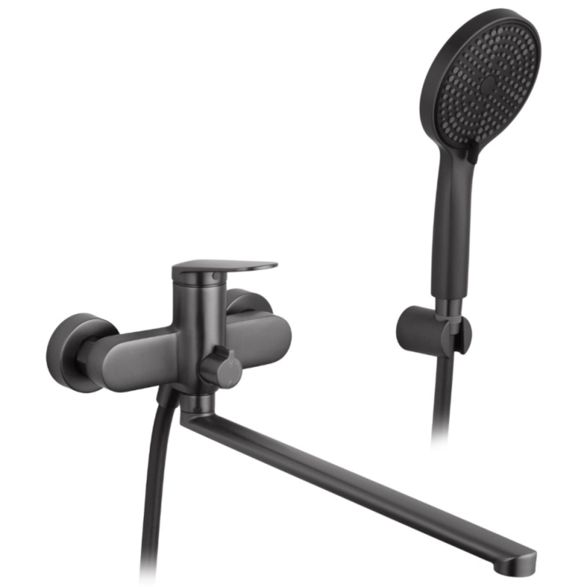 Смеситель для ванны Kroner Element однорычажный с ручной лейкой Графит (211414-5301)