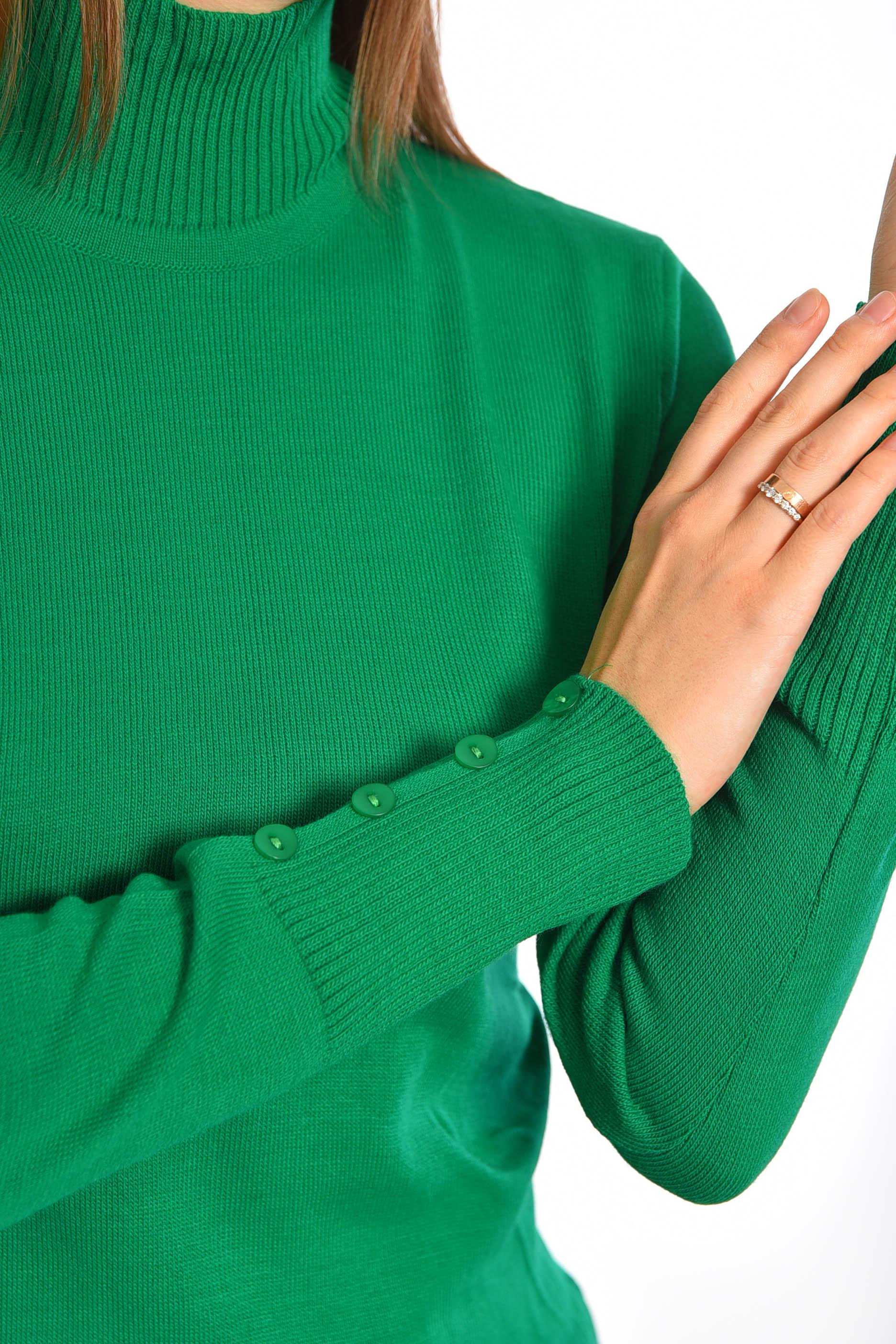 Гольф жіночий однотонний M-L Зелений (187871) - фото 4 Гольф жіночий однотонний M-L Зелений (187871) - фото 4