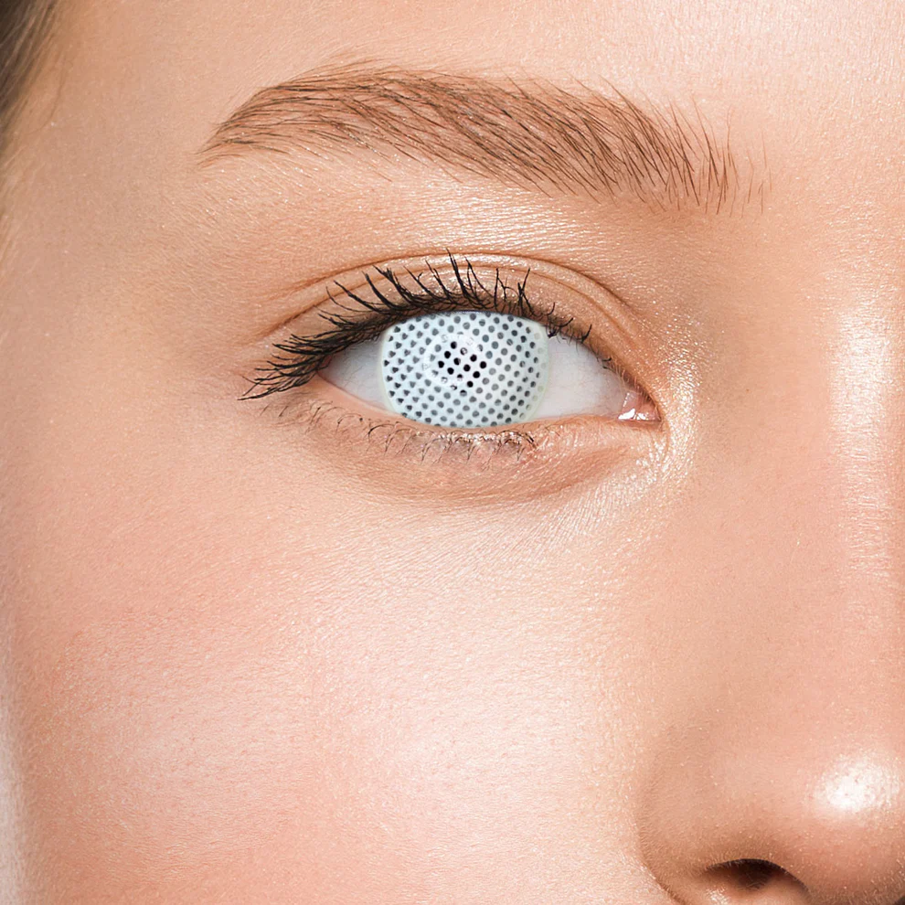 Контактные линзы белые Elite Lens Сетка +0,00 14,5 мм 2 шт. Белый (25906578)