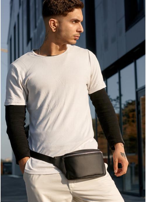 Сумка-бананка чоловіча Sambag водовідштовхуюча шкіряна Чорний (2618898488) - фото 3 Сумка-бананка чоловіча Sambag водовідштовхуюча шкіряна Чорний (2618898488) - фото 3