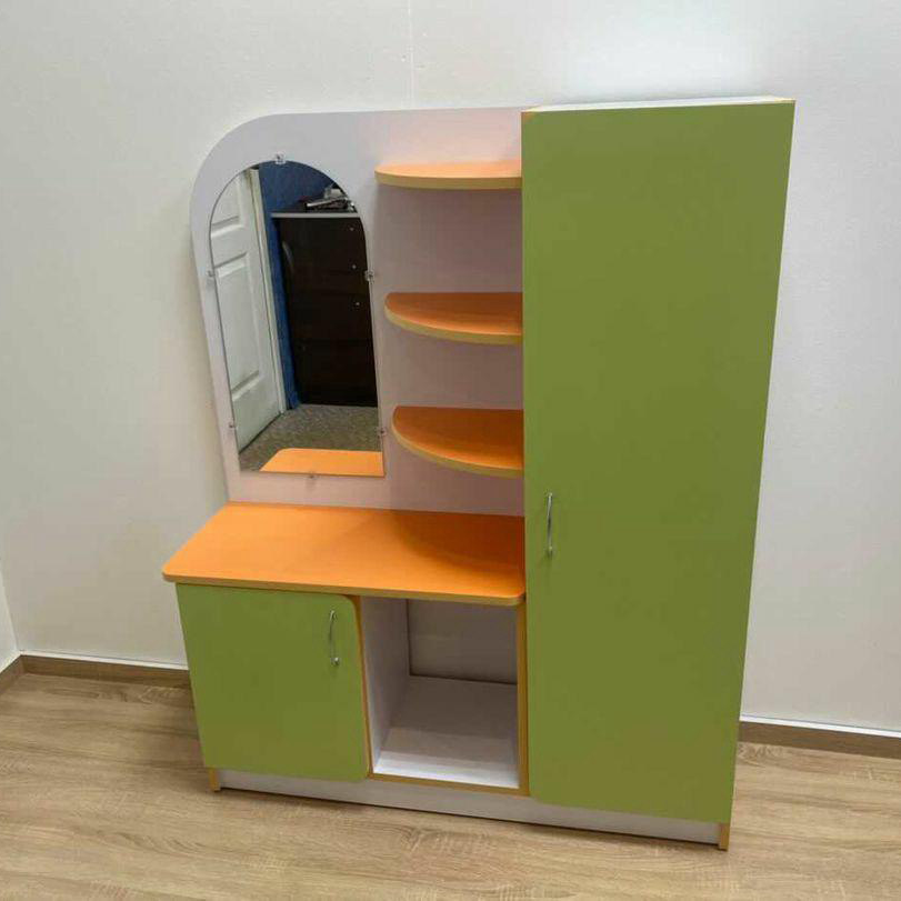 Игровая стенка Уголок Раздевалка DS-673 с ЛДСП и зеркалом 1000x320x1230 мм (ДСDS647У)