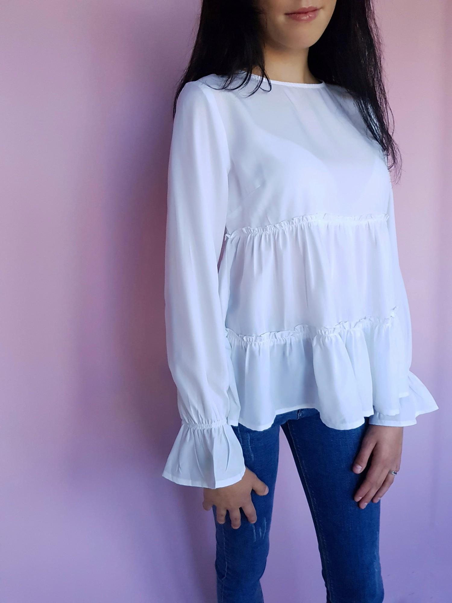 Блузка свободная Boohoo M Белый (10423) - фото 2