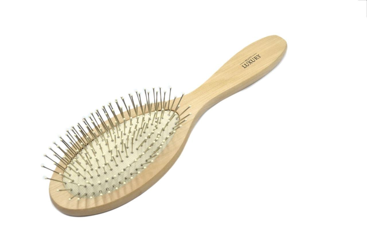 Щетка массажная для волос деревянная Beauty Luxury HB-03-07