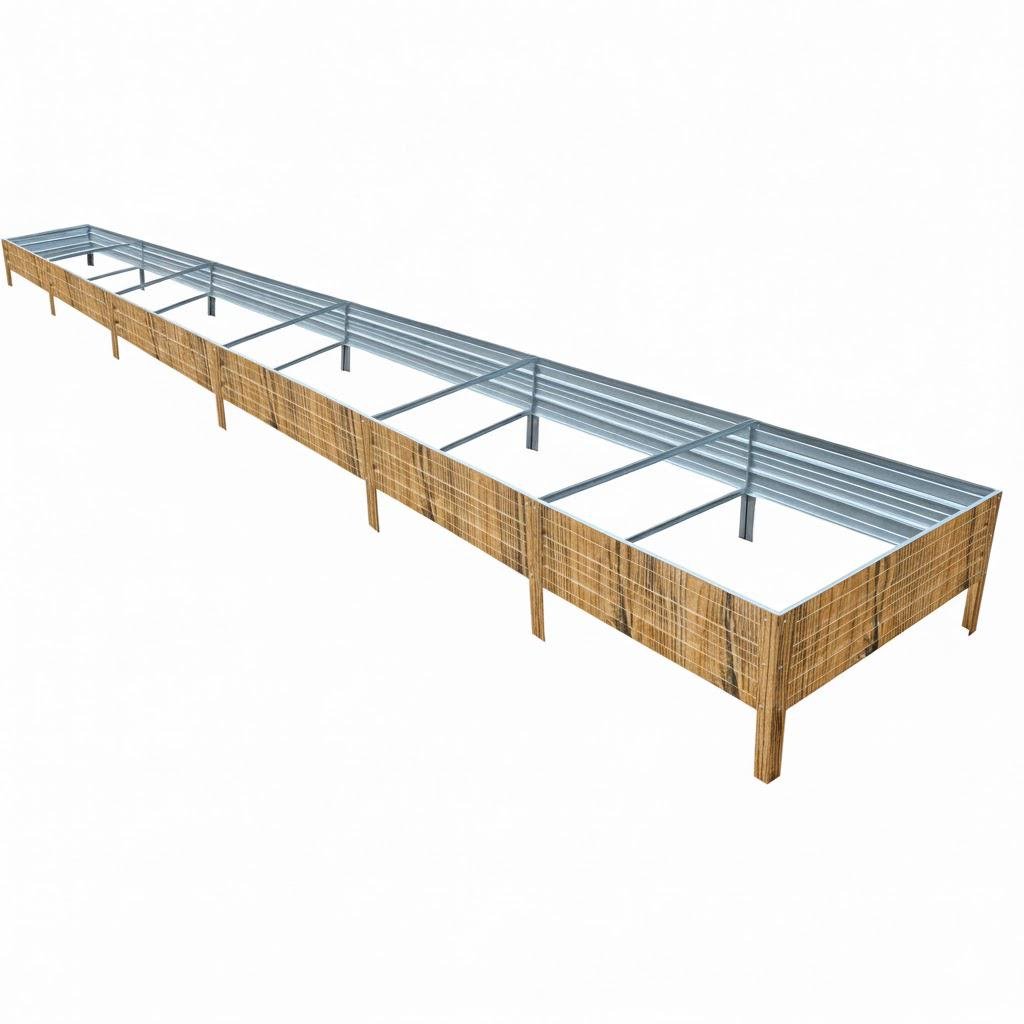Грядка оцинкованная SIMBUD 0,65 мм 6х1х0,4 м Светлое дерево (30704852)