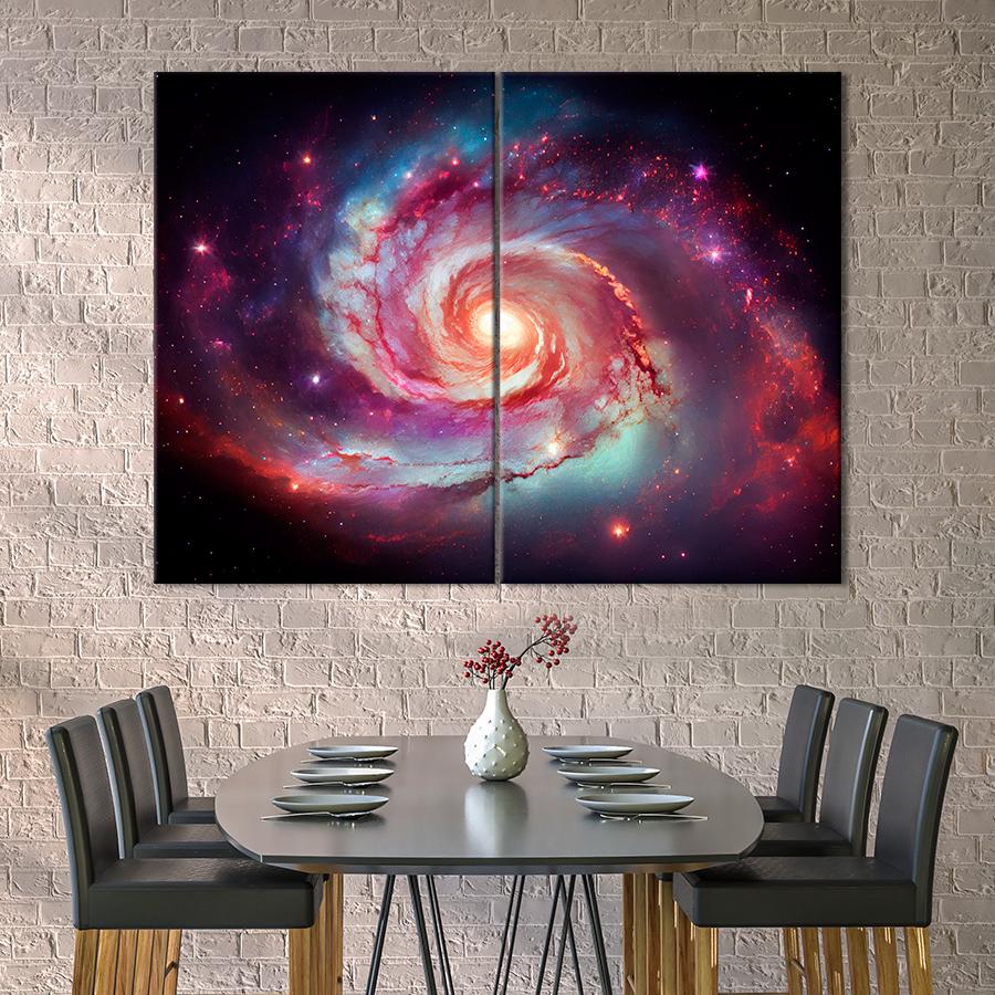 Картина космос Волшебная спиральная галактика 165x122 см (A1272-2)