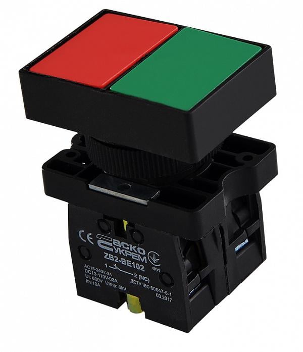 Кнопка Старт-Стоп АСКО-Укрем LAY5-EL8325 1NO+1NC 22 мм (A0140010203)