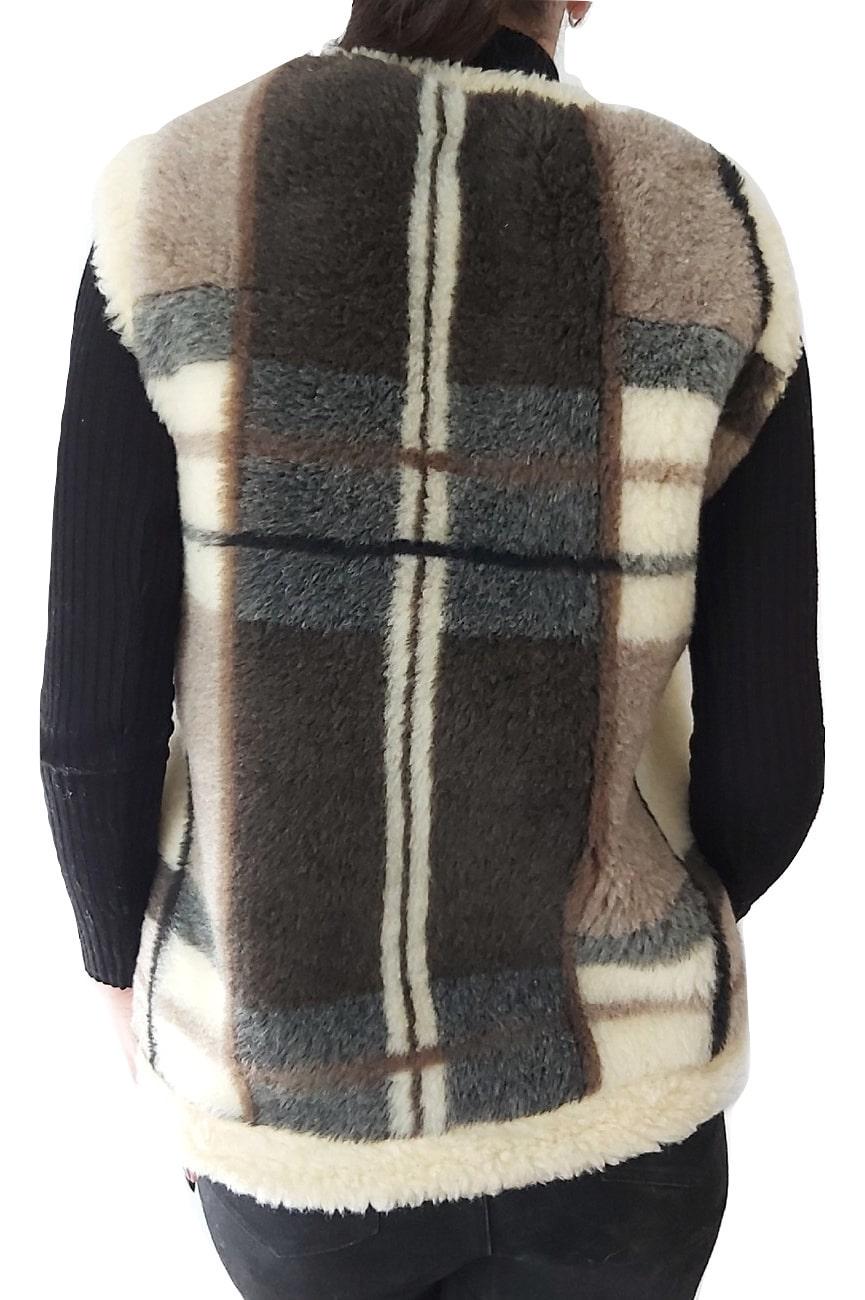 Жилетка з овчини еко-шерсть тепла Клітка р. 56 (309) - фото 3 Жилетка з овчини еко-шерсть тепла Клітка р. 56 (309) - фото 3