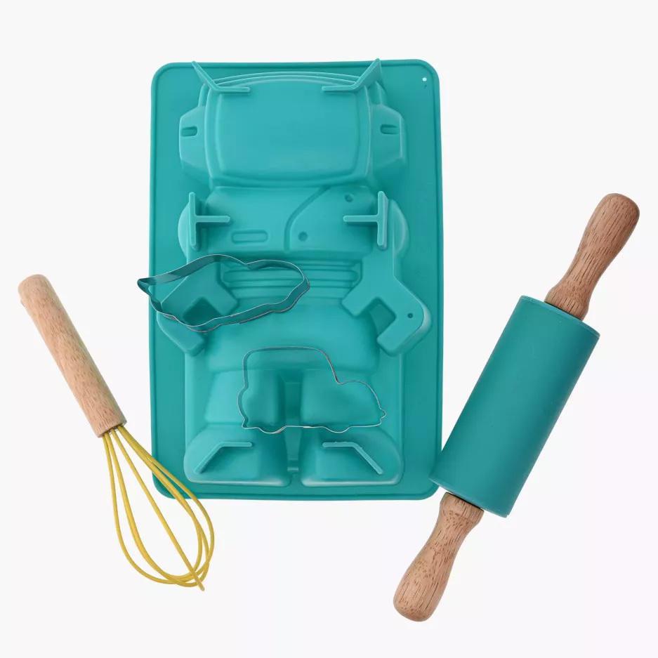 Детский набор для выпечки DUKA MINI 5 шт. Бирюзовый (2221370) - фото 2 Детский набор для выпечки DUKA MINI 5 шт. Бирюзовый (2221370) - фото 2