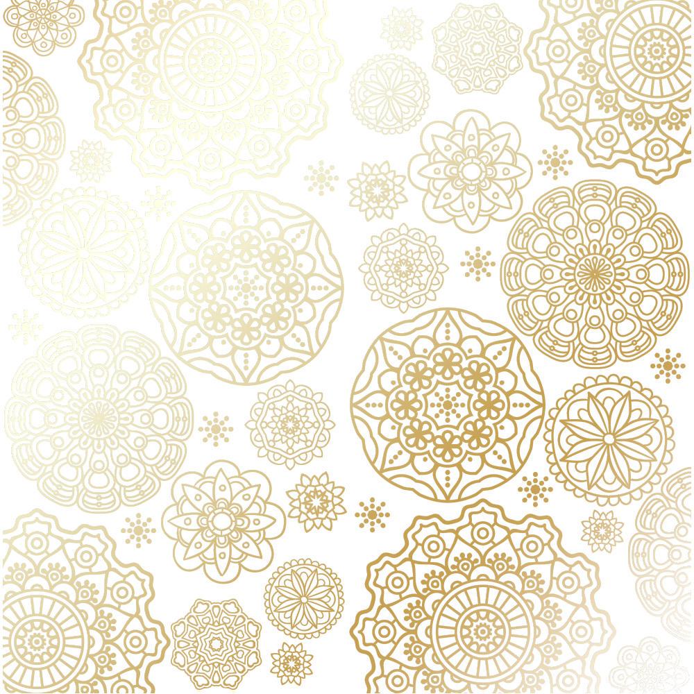 Лист бумаги односторонний Golden Napkins с фольгированием 30,5х30,5 см White