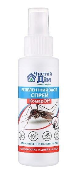 Спрей репелентний від комарів/кліщів/мошок Чистий Дім КомарOff 100 мл (2654508652)