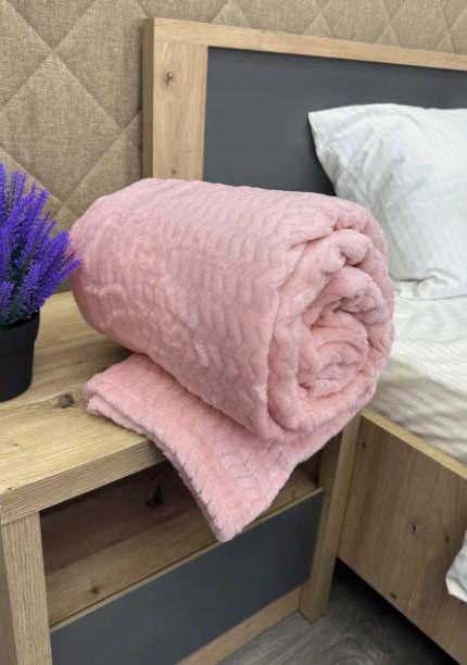 Покривало на диван/ліжко Зигзаг рельєфний 155х200 см Рожевий (87-095) - фото 2