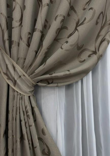 Ткань для штор Allure жаккард с люрексовой ниткой Какао (1620ш) - фото 4 Ткань для штор Allure жаккард с люрексовой ниткой Какао (1620ш) - фото 4