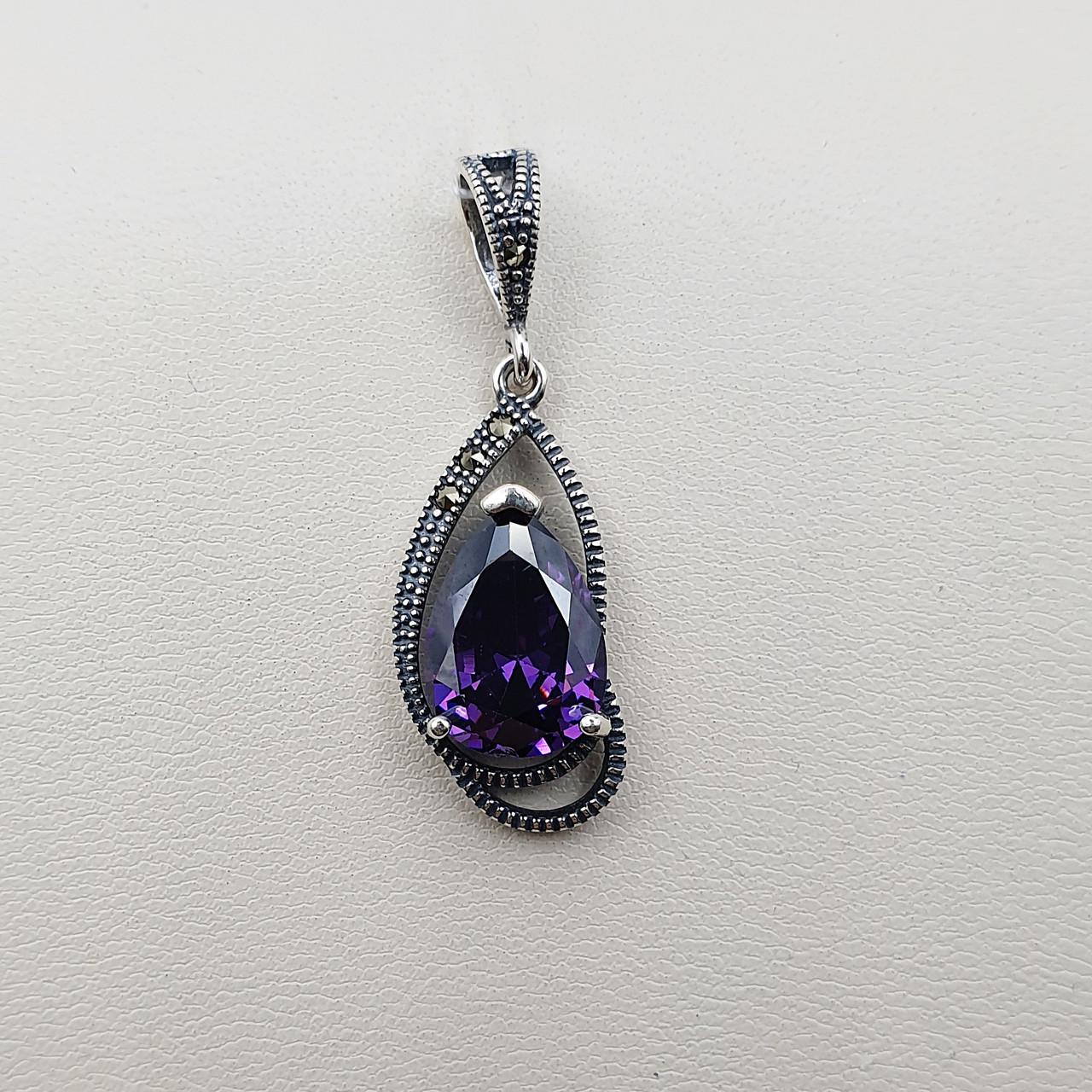 Серебряный кулон с аметистом и марказитом 4,54 г (2674950869)