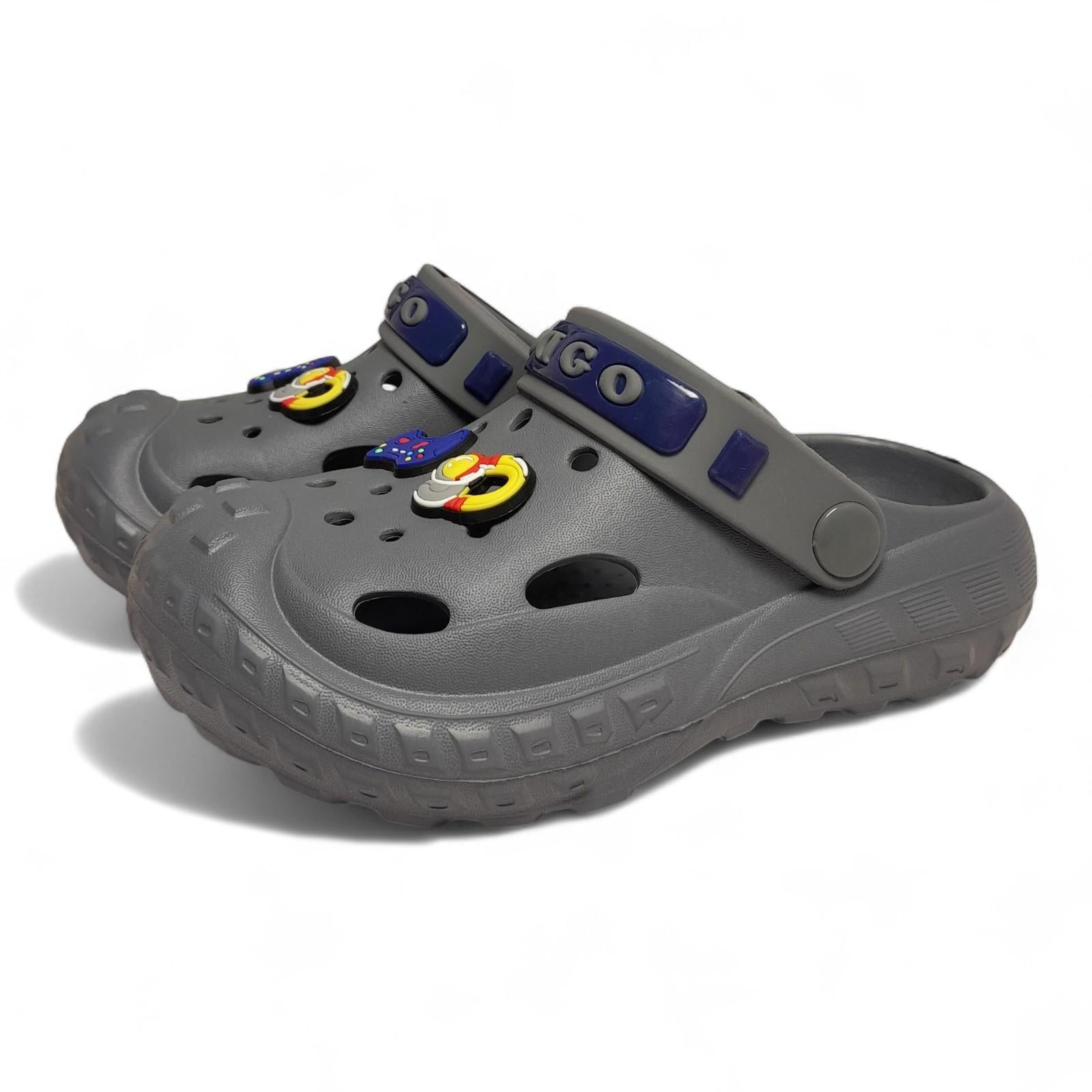 Сабо детские dagostyle с джибитсами р. 30 19 см Серый (2776293299)