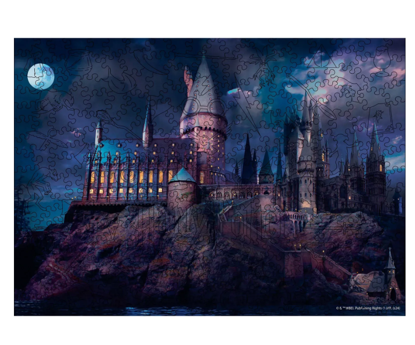 Пазл деревянный фигурный Woods Story Гарри Поттер Замок Хогвартс Night XL (wshc112)