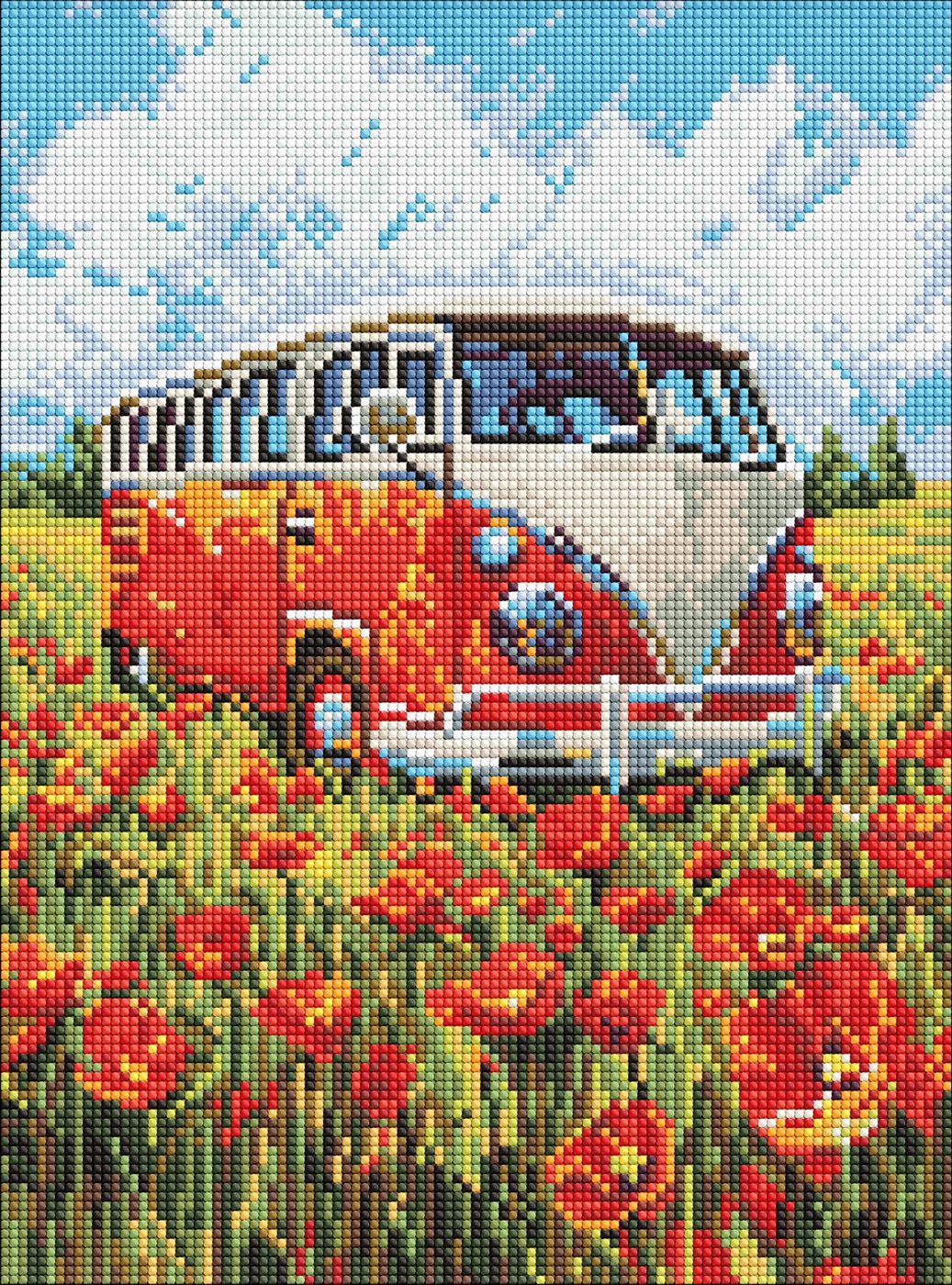 Набір з алмазною мозаїкою Ideyka Подорож у червоне AMO8215 на підрамнику 30x40 см (MTT-200384)